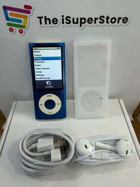 Refurbished Apple iPod Nano 5th Gen Blue 16GB New Battery  + 1 YR Warranty